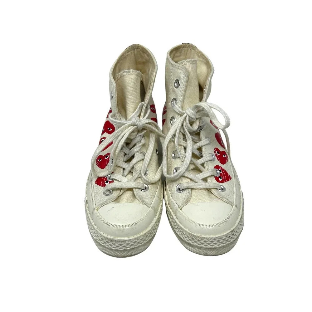 Comme Des Garçons Play x Converse Chuck 70 Hi Multi Hearts Sneakers Size‎ 5 - Picture 2 of 8
